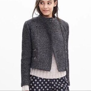 Dark Grey Wool Banana Republic Moto Jacket Size 2